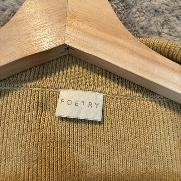 Poetry Cotton Open Collared Jacket Cardigan Sweater 10 M Cotton Edge to Edge - Picture 5 of 9